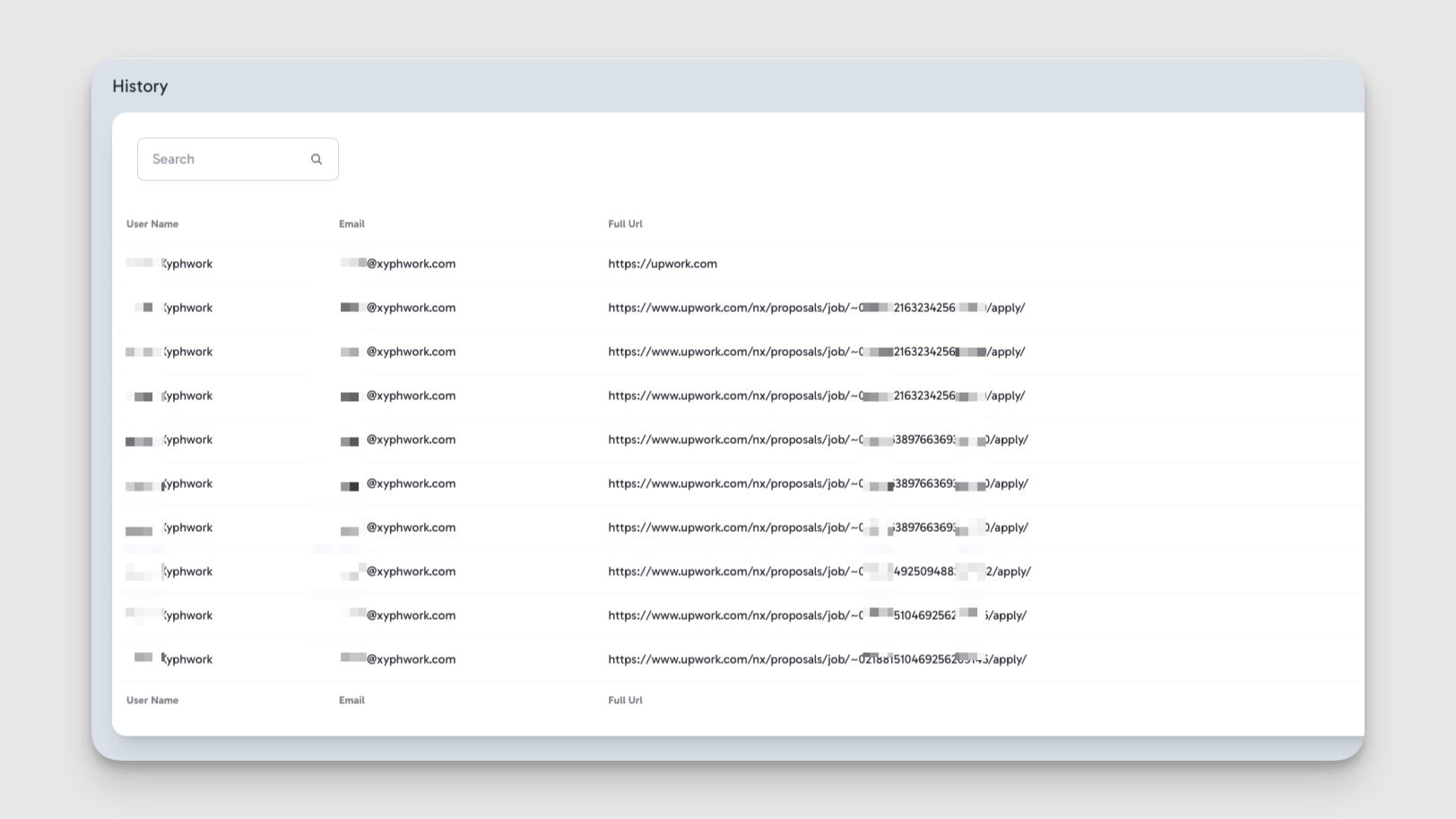 Xyphwork Feature - Proposal History Management